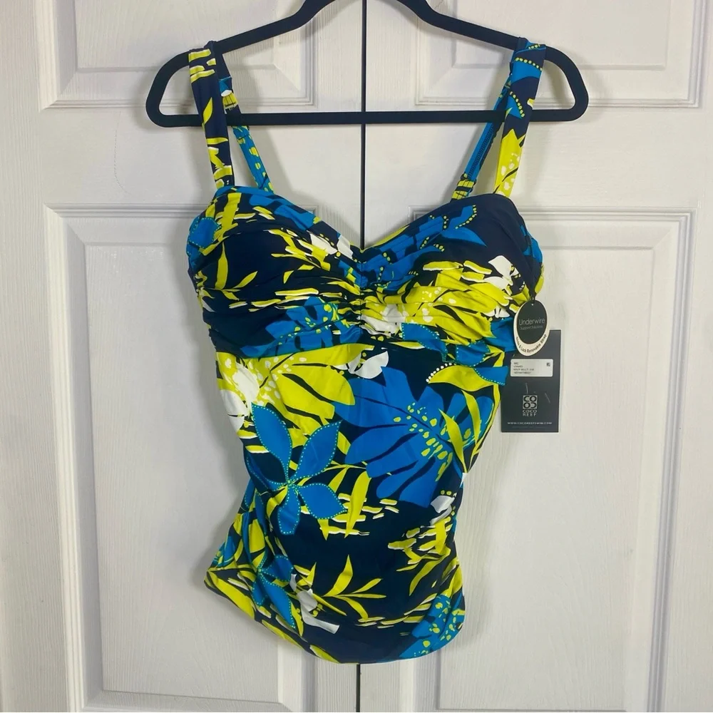 Coco Reef Charisma Bra Sized Tankini Top -‎ Sea Garden 36C